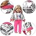 K.T.Fancy 2 Sets Girl Doll Clothes for 18 Inch Doll Clothes Winter Outfits Set Including 2 Pcs Puffer Jacket with Hood, 2 Pcs Trousers , 2 Pcs T-Shirts fit for 14-18 Inch Dolls