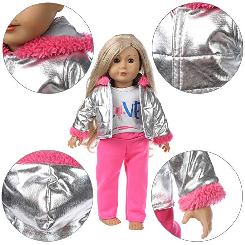 image for K.T.Fancy 2 Sets American 18 Inch Girl Doll Clothes Winter Outfits Set