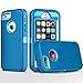 iPhone 5S Case,iPhone SE Case,Fogeek Heavy Duty PC and TPU Combo Protective Defender Body Armor Case for iPhone 5S,iPhone SE and iPhone 5 with Finger Print Function(Light Blue/Tea Blue)
