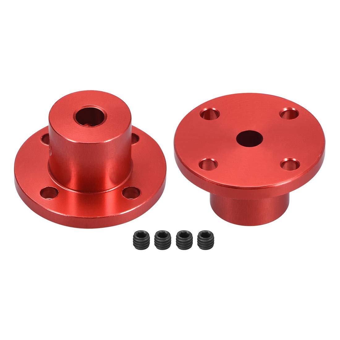 sourcing map 5mm Inner Dia H15*D15 Rigid Flange Coupling Motor Guide Shaft Coupler Motor Connector 2PCS for DIY Parts