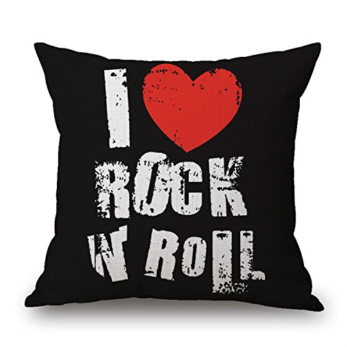 Home Ware 18"x 18" Modern Fashion I Love Rock Roll Pillow Cases Cushion Covers