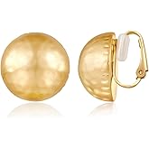 LILIE&WHITE Burnt Gold Clip On Earrings - Round Clip Earrings - Women's Fake Earrings - Costume Jewelry