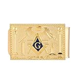 Jingchuan Money Clip - Freemasonic Mason Wallet Card Holder Masonic (Gold)