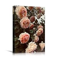 Canvas Wall Art Pink Petals Colorful Farmhouse/Country Floral Multicolor Patterns Photography - 12x18 inches