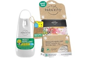 Para'Kito Mosquito Bonus Pack - 2 Mosquito Wristbands | 2 Refills (Black + Flowery) + Insect Repellent Spray