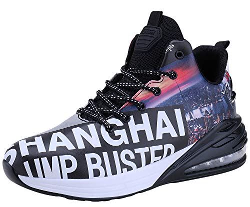 FEITAI Mens Basketball Shoes Air Cushion Running Sneakers Men Sport Fashion High Top Athletic, Black 11
