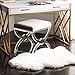 SAFAVIEH Sheep Skin Collection 2' x 6' White SHS121A Handmade Rustic Glam Genuine Pelt 3.4-inch Extra Thick Runner Rug