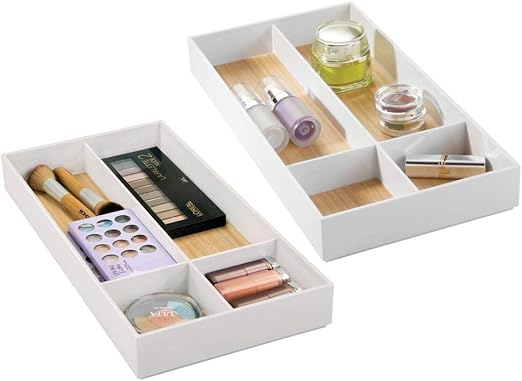 Amazon Com Mdesign Stackable Makeup Organizer For Bathroom