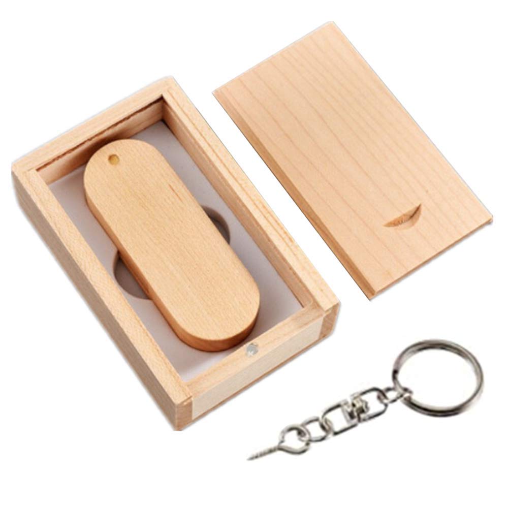 Anloter 8GB Wooden USB3.0 Flash Drive Memory Stick Thumb Drivers USB Stick Pen Drive with Wooden Box (8GB/3.0, Maple Wood)