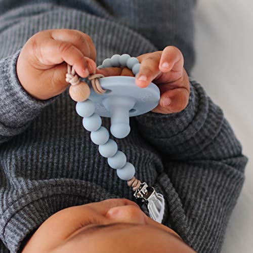 Ryan & Rose Pacifier Clip Made by Moms in The USA (Charley, Blue