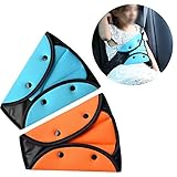VTurboWay Seat Belt Adjuster for Kids, 2 Pack Seat Belt Positioner Child Seatbelt Adjuster Seat Belts Protection and Safety for Kids (Orange & Blue)
