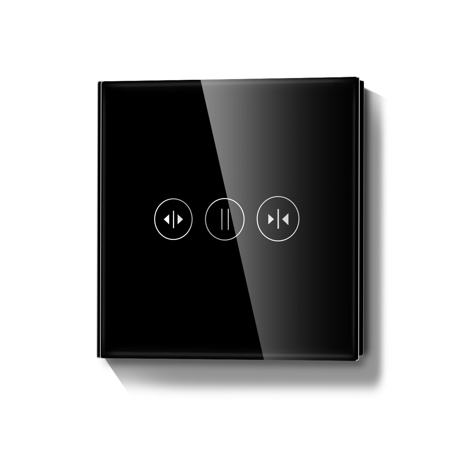 LIAONFOY WiFi Controlled Curtain Switch Flush-Mounted Intelligent Touch Switch Touchscreen Remote Control with Smart Life Compatible with Alexa Google Home Black (Neutral Wire Required)