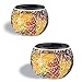 Solar Decoration Table Light- Solar Mosaic Glass Table Lights Waterproof Multi-Color Night Lights Table Lamps Garden Christmas Decorative Lighting (2 Pack)