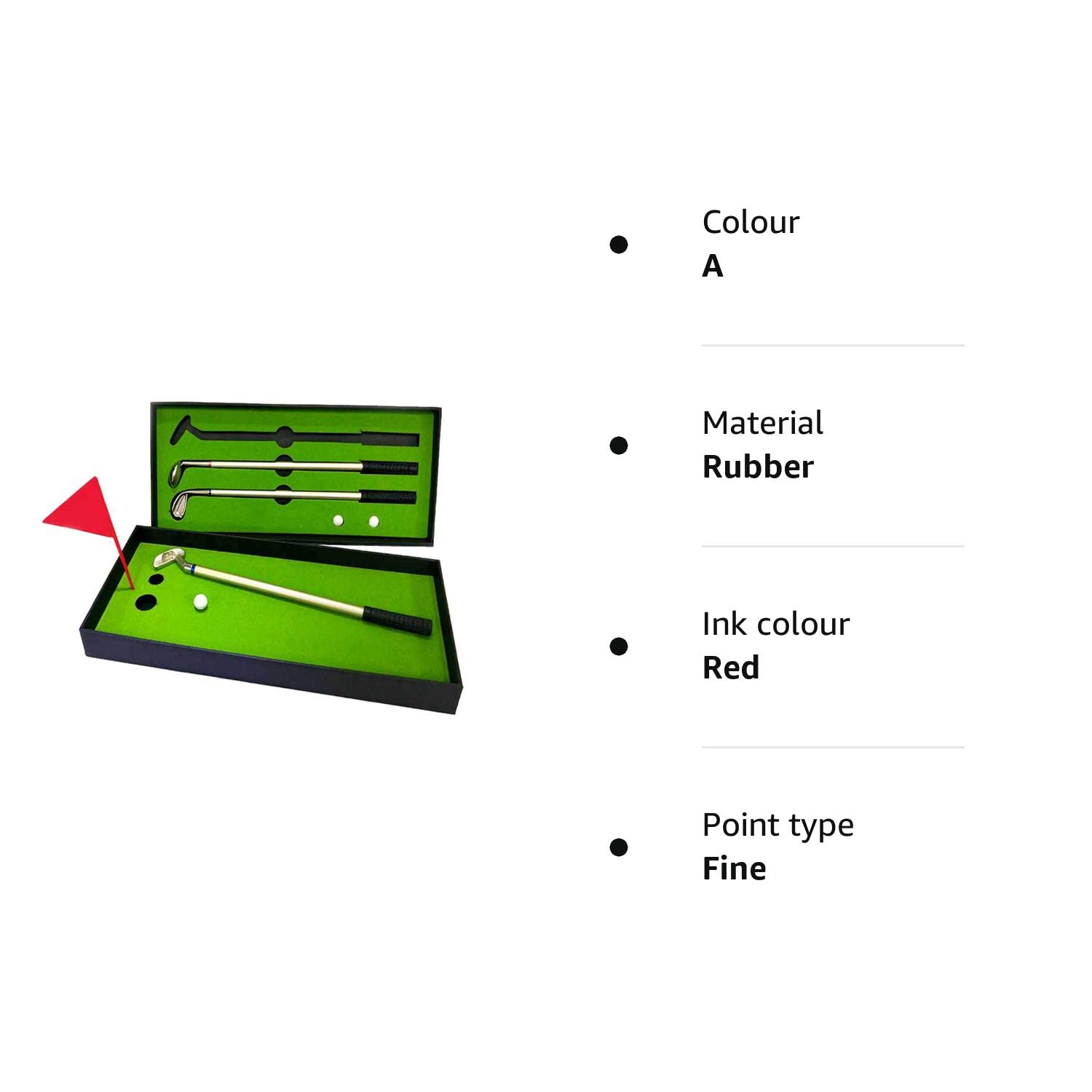 Mini Golf Club Putter Ballpoint Pen Golfers Gift Box Set Desktop Decor for School Supplies Golf accessories (A)