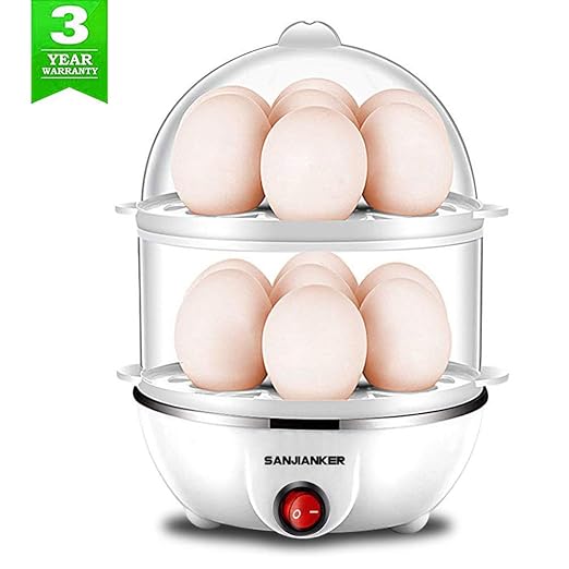 Olla eléctrica para huevos, 350 W, color blanco, para cocinar ...