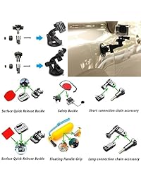 SmilePowo - Kit de accesorios 42-en-1, para GoPro Hero5 negro, Hero5 Session, HERO6 negro, GoPro fusión, Hero 4 negro plateado, Hero Session, conjunto de accesorios para GoPro Hero3+ 3 2 1, SJ Cam Xiaomi.