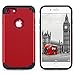 ULAK iPhone 7 Case Red, Slim Fit TPU Plastic & Hard PC Protection Hybrid Dual Layer Anti-Scratch Shock Absorbing Cover for Apple iPhone 7 4.7 inch, Red/Black