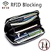 Moflycom Womens Wallet RFID Blocking Genuine Leather Zip Around Wallet Clutch Wristlet Travel Long Purse for Women