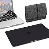GMYLE MacBook Pro 13 inch Case 2018 2017 2016 Release A1989/A1706/A1708, Plastic Hard Shell, Fabric Storage Bag Travel Pouch, Keyboard Cover Set Compatible Newest Mac Pro 13 Inch – Black