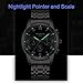 Watches, Men's quartz Analog Chronograph Black Wrist Watch Stainless Steel Band