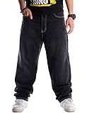 Y2K Pants Men Black Baggy Jeans Casual Hip Hop