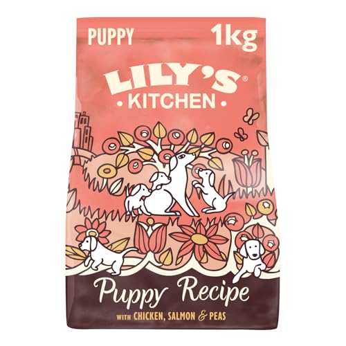 Lily’s Kitchen Fabriqué à partir d’ingrédients naturels Aliments secs pour chiens adultes Poulet, saumon et petits pois Recette sans céréales Sac de 1kg