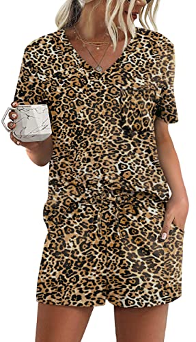 RUBZOOF Womens Leopard Print Pajama Sets with