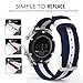 Gear S3 Watch Band, MoKo Fine Woven Nylon Adjustable Replacement Band Sport Strap for Samsung Gear S3 Frontier / S3 Classic / Moto 360 2nd Gen 46mm Smart Watch, Blue & White