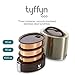 Vaya Tyffyn 33.5 oz, Graphite, Vacuum Insulated Lunch Box with Bagmat - 3 Copper finished Stainless Steel Food Storage Containers- BPA Free, Eco-Friendly Bento Box (Color:Graphite)