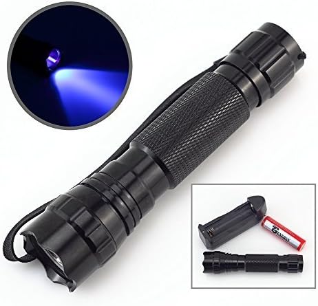 TGLOE (TM)- Amazing UV Led Flashlight+Battery Charger+Red 18650 Battery