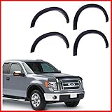 for 09-14 FORD F150 Pickup Fender Flares Protector Set 4 Piece Smooth Matte Black Paintable OE Style 2009 2010 2011 2012 2013 2014