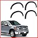 Nova for 09-14 FORD F150 Pickup Fender Flares Protector Set 4 Piece Smooth Matte Black Paintable OE Style 2009 2010 2011 2012 2013 2014