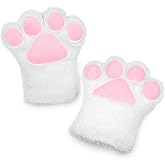 BNLIDES Cosplay Animal Fluffy Cat Fursuit Paws Claws Gloves Costume Accessories for Adults