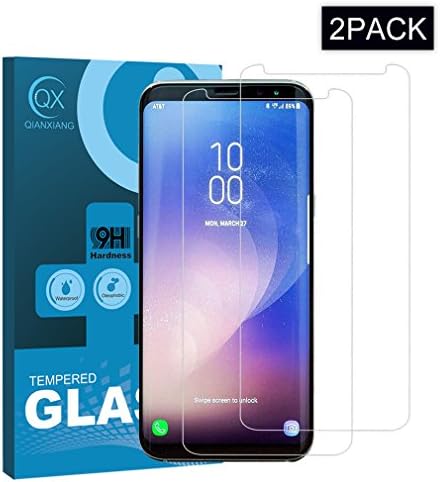 Galaxy S8 Screen Protector,QIANXIANG Full Coverage HD Clear 3D Tempered Glass [9H Hardness][Anti-Scratch] Glass Screen Protector for Samsung Galaxy S8[2Pack]- Ultra Clear