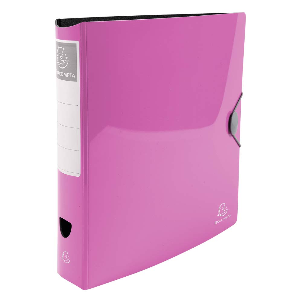 Exacompta - Ref 53674E - Iderama PP Collection - Lever Arch File - 320 x 300mm in Size, Suitable for Storing A4 Documents, 70mm Spine, 75mm Rings - Pink