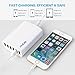 Anear 60W 6 Port Desktop USB Charging Hub, High Speed with PowerSmart Technology Wall Travel Charger Compatible with iPhone 6 / 6 Plus, iPad Air 2 / mini 3, Samsung Galaxy S6 / S6 Edge and More