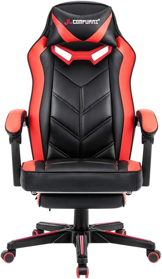 JL Comfurni Racing Gaming Chair Office Desk Chair Home Leather Computer