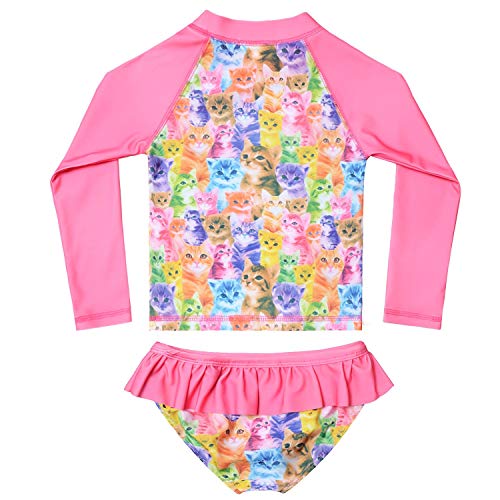 Red Cat Rash Guard for Girls Size 8 9 2-Piece Ruffle Tankini Swimwear Swimsuits - Thumbnail 2