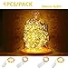 WEIERJIA 4Pack Micro LED String Lights Copper Wire Lights ;Battery Operated Portable Lights,Fairy Decor Rope Light for Christmas,Seasonal Decoration Home,Holiday, Party(Warm white,20 LEDs/7.2Feet)