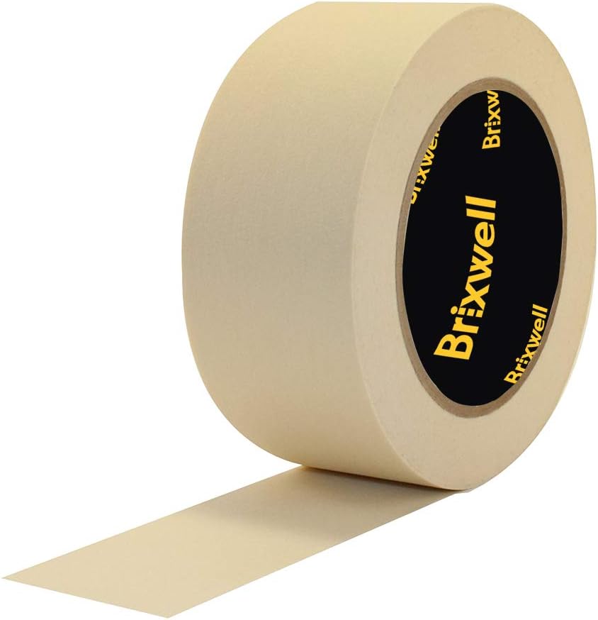 Brixwell Pro Grade General Purpose Masking Tan Tape 2 Inch x 45 Yard Made in the USA