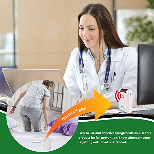 Smart Caregiver Wireless Bed Alarm System with Cordless Weight Sensing Bed Pad - 10" x 30" - Thumbnail 4