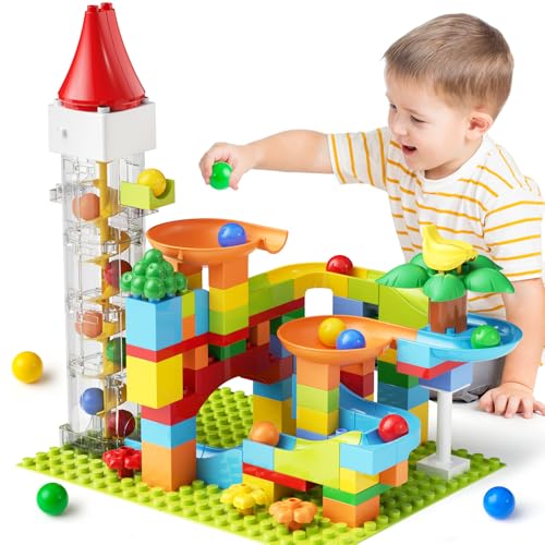 Photo 1 of Marble Run Toy Motorized Elevator Marble Maze Kit with Perpetual Motion Machine, Building Block Educational Construction Game Playset STEM Learning Hand Eye Coordination Training Unlimited DIY