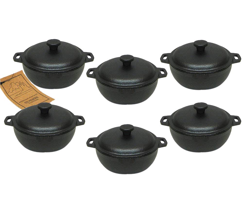 2 Cup Mini Dutch Oven,cast Iron,old Mountain, Preseasoned W/dome Lid