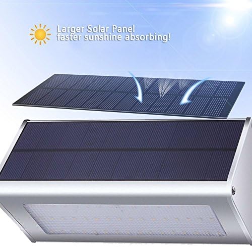 QITECO Aluminum Alloy Waterproof Microwave Radar Led Solar Outdoor Garden Lights with Motion Sensor, Equal to 100w Bulb for Patios, Garden,Pathways, Driveways, Deck, Yard