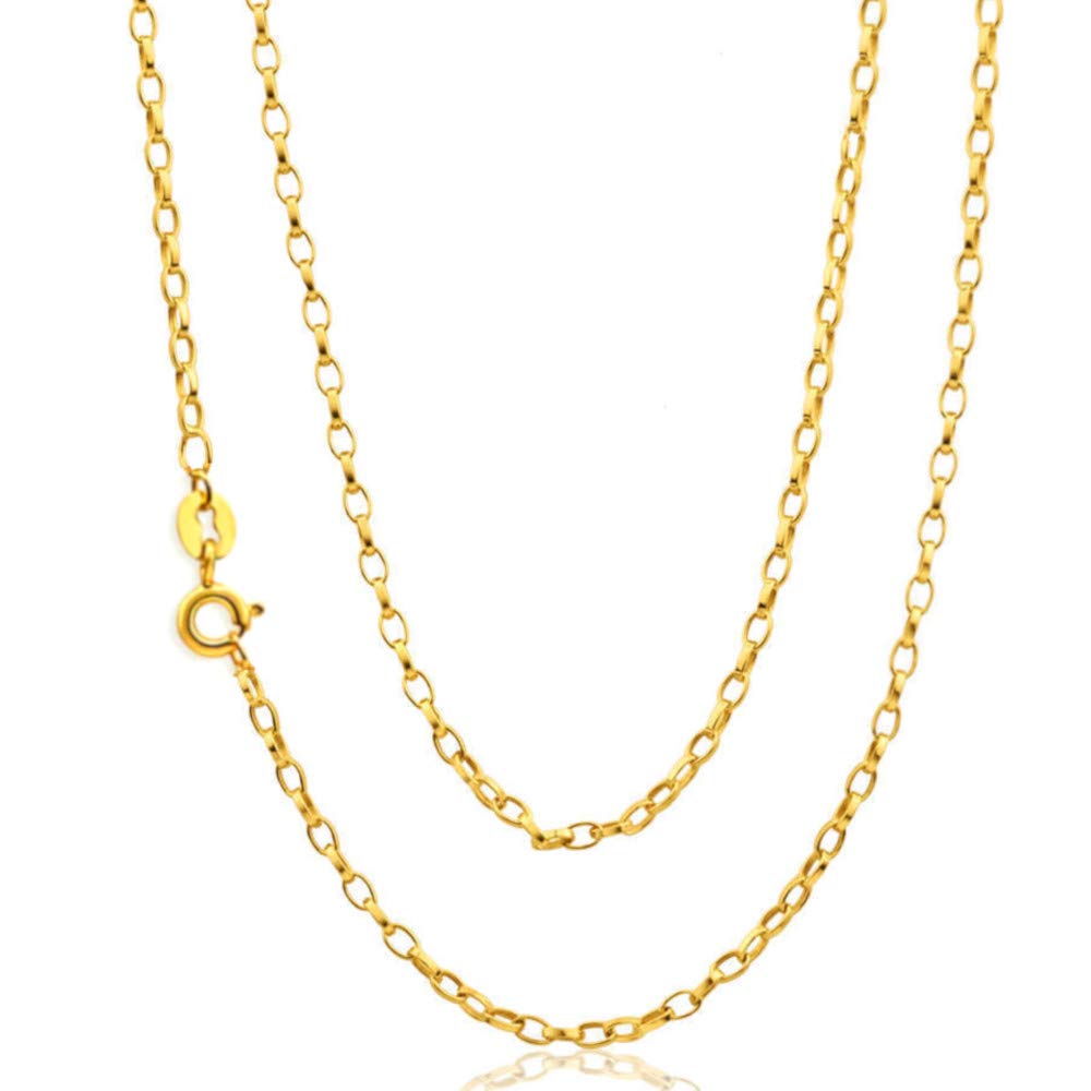 Alexander Castle 20" Solid 9ct Gold Chain Rolo Belcher Chain Necklace - 2.5mm - Yellow Gold Necklace for Women & Men with Jewellery Gift Box
