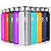 Stainless Steel Vacuum Insulated Water Bottle, 24Hrs Cold,12Hrs Hot, 21OZ-50OZ Double Wall Thermos Flask, Travel Sports Leak Proof Drinking Bottle with Metal Strainer, BPA Free (Stainless Steel, 27oz)