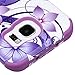 Asmyna Cell Phone Case for Samsung Galaxy S7 Edge - Purple Hibiscus Flower Romance/Electric Purple