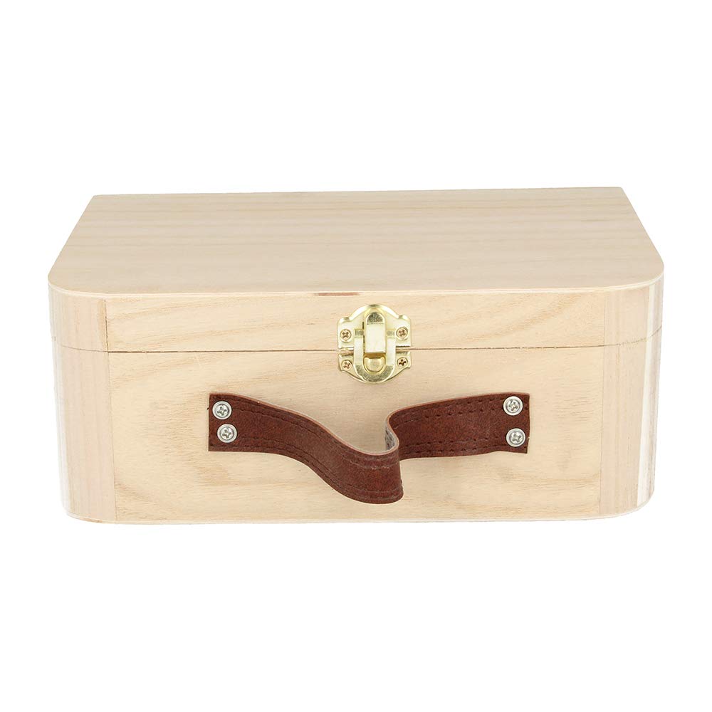 Artemio Wooden Suitcase 23 x 17 x 9 cm, Beige (Pack of 2)