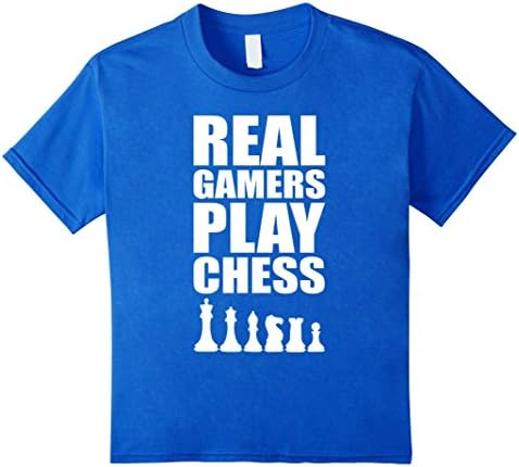 Kids Real Gamers Play Chess Chessmaster Board Game T-Shirt 6 Royal Blue