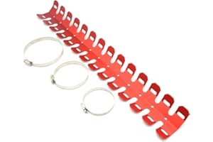 BADASS SHARKS Motorcycle Exhaust Heat Shield Cover Guard Flexible Muffler Pipe Guard Leg Anti Hot Universal Protector For Off-road Bikes for 2-stroke Bikes YZ125 YZ250 YZ250F YZ450F (Red)